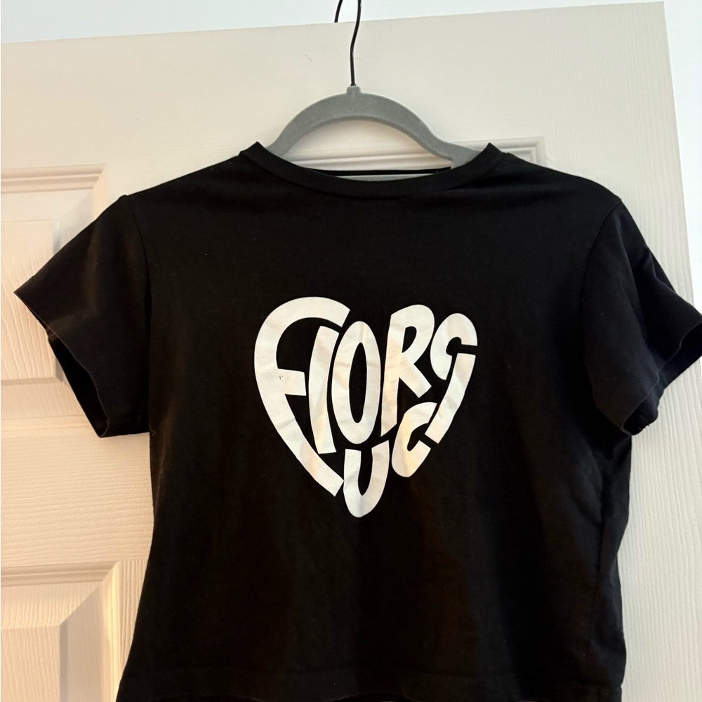 Fiorucci Black Heart Logo Baby Tee